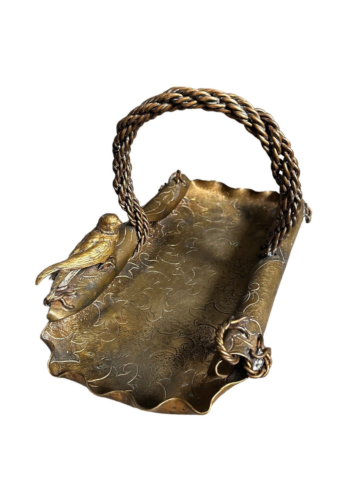 French 19th C. Calling Card Tray Jardiniere In The Manner Of Ferdinand Pautrot photo vinterior