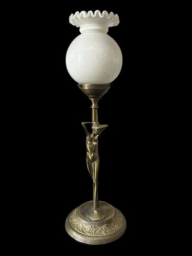 Beautiful Art Deco Style Lady Lamp Boudoir Bedside Lamp With Shade photo buy