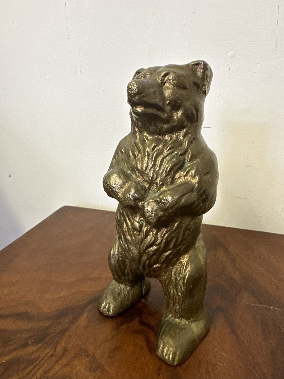 Antique Heavy Cast Brass Bear Figure Statute  C. 1910 820 Grams photo furniture