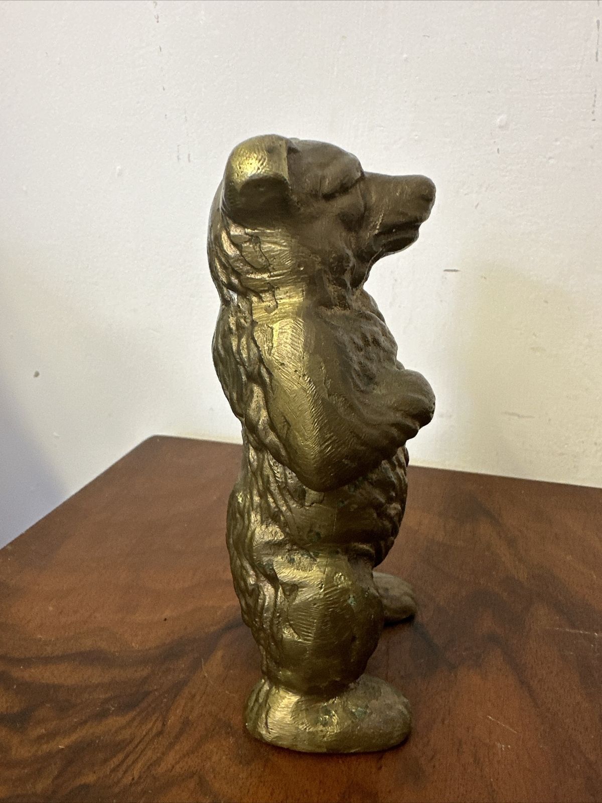 Antique Heavy Cast Brass Bear Figure Statute  C. 1910 820 Grams photo 55.0