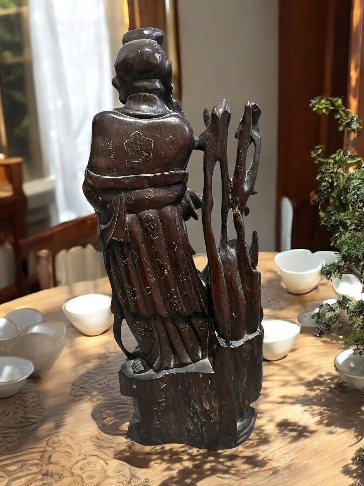 Hand Carved Wood And Polychrome, China, Early 20th Century, Asian Art Figure 17” photo Art