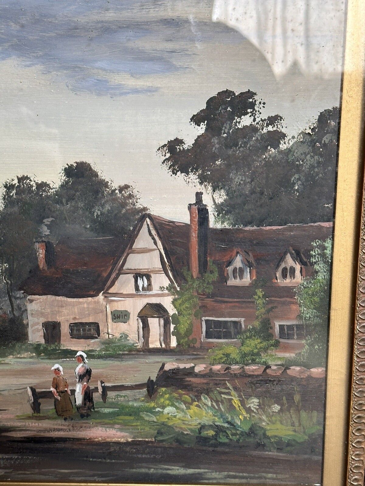 Antique 19th Century English Landscape Scene Oil On Canvas Signed photo 165.0