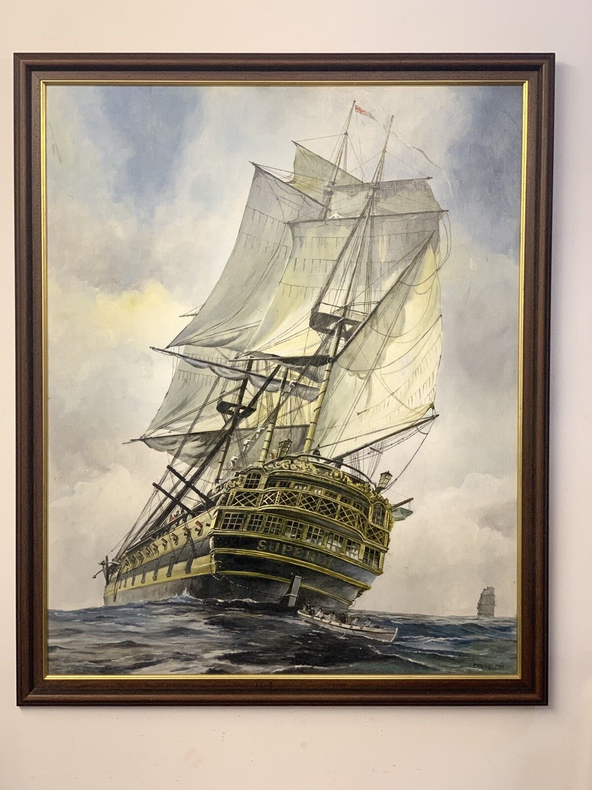 Vintage Original Signed Painting Of The French Superbe By P Radcliffe 38” By 31” photo for sale