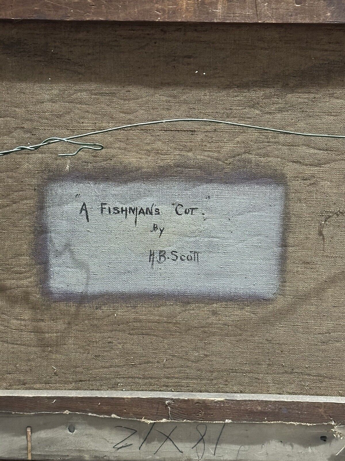 19th Century English Original Oil On Canvas By H B Scott “ Afisherman’s Cut” photo buy