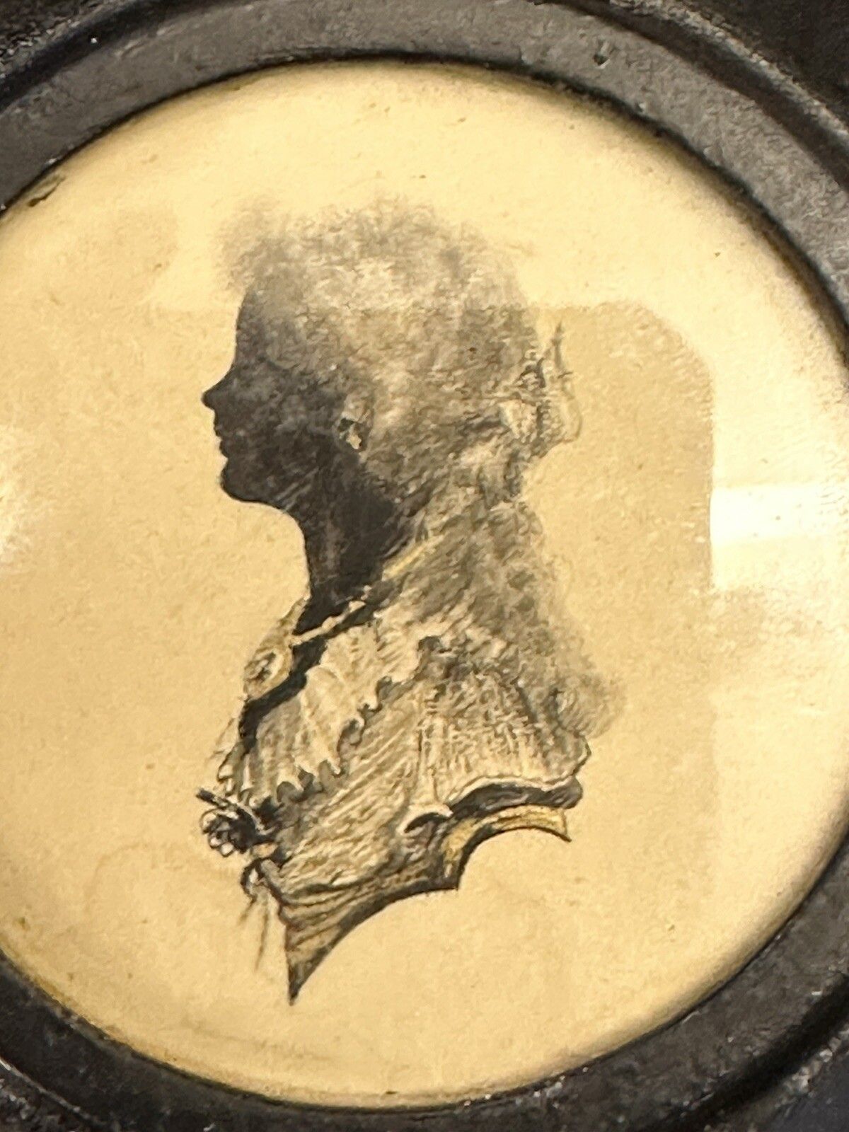 Pair Of Regency Cut Paper Silhouettes Of A Lady & Gentleman photo 165.0
