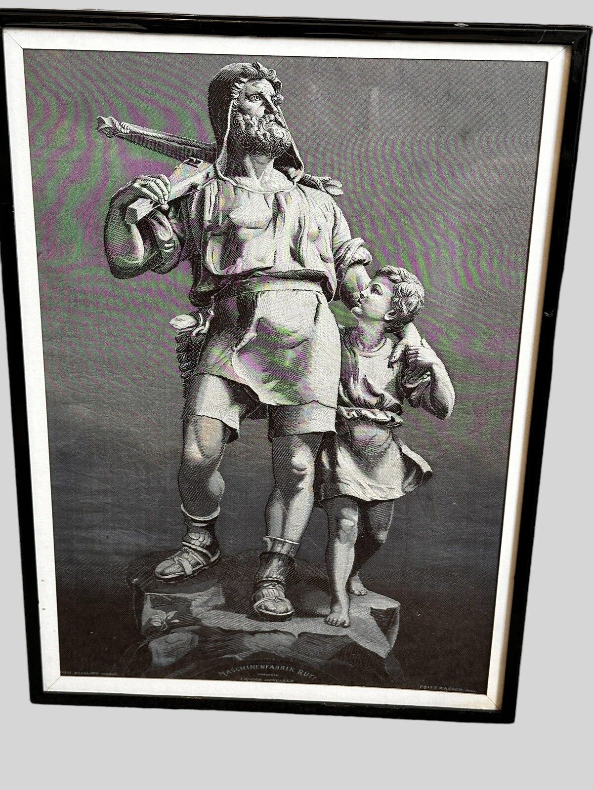 Antique German Advertising Stevengraph, Fritz Kaeser photo for sale