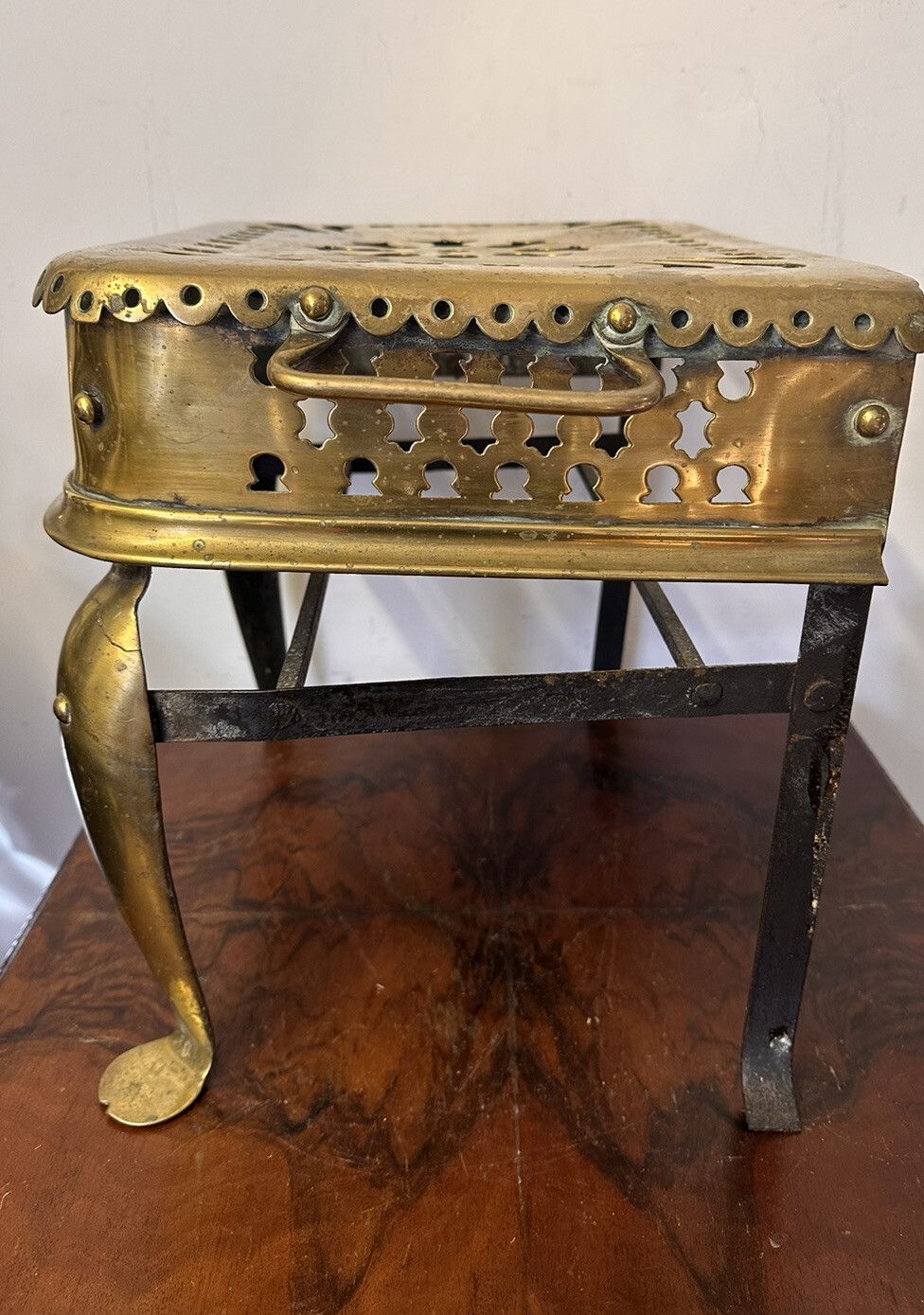 Antique English Victorian Brass & Steel Footman photo Home Fixtures