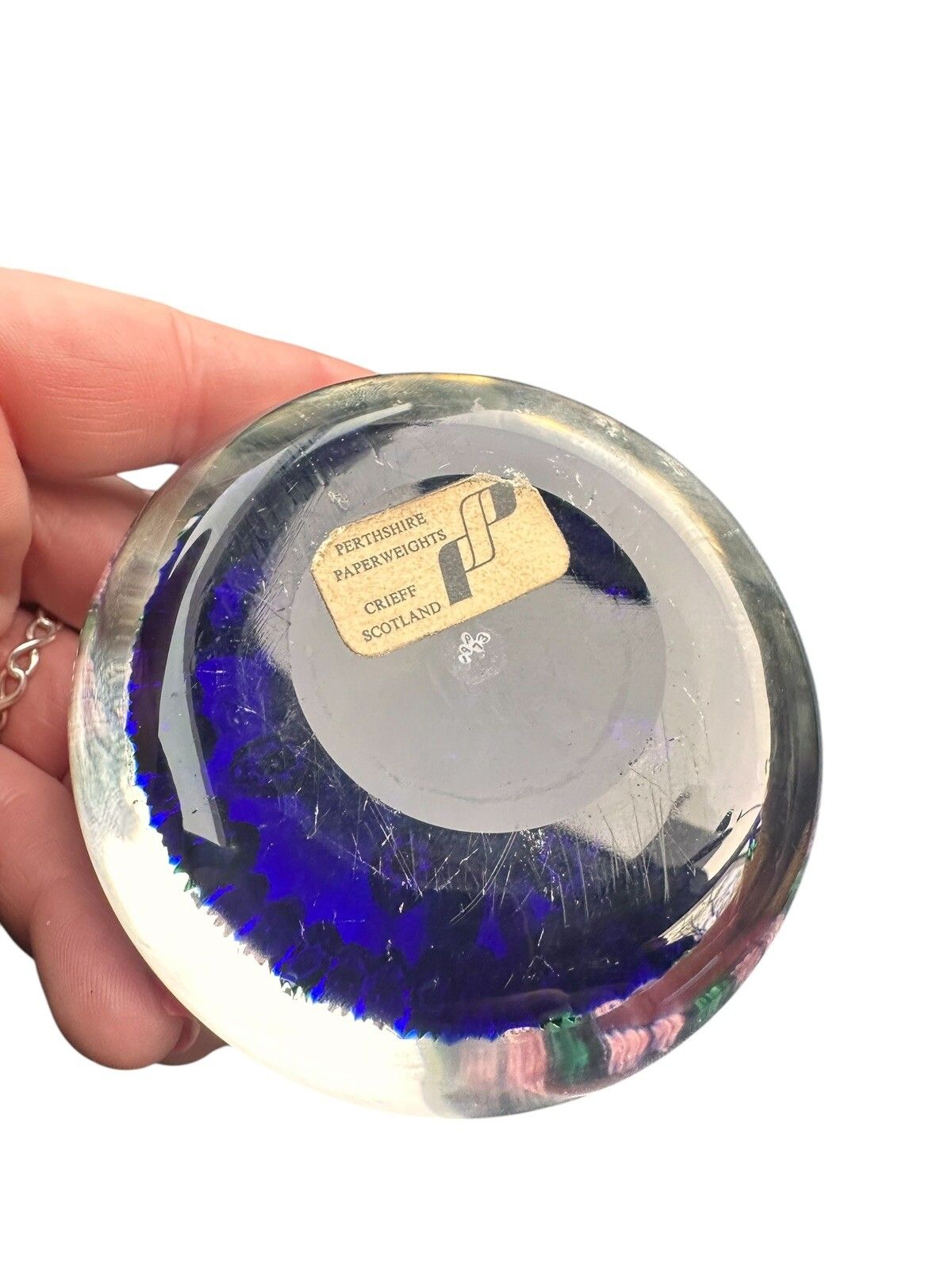 Crieff Scotland Pertshire Millefiori Glass Paperweight 3” photo vinterior