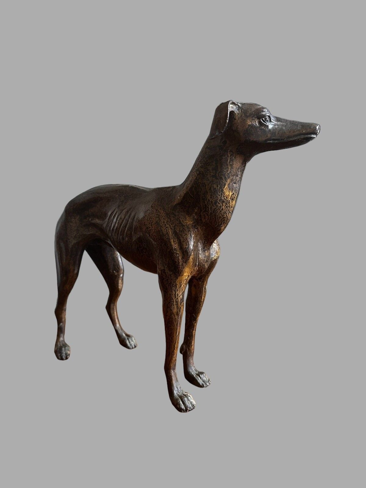 Vintage Large Racing Greyhound Figurine Sculpture Ornament Bronze  Fine Detail photo 165.0