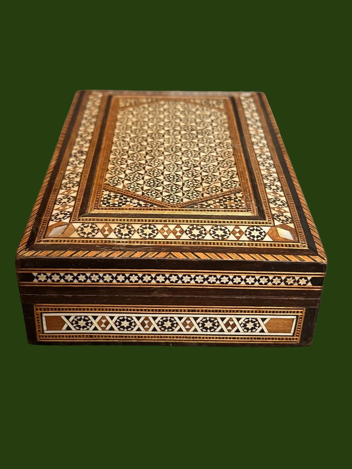 Mother Of Pearl Inlaid Mosaic Decorative Middle Eastern Islamic Box photo for sale