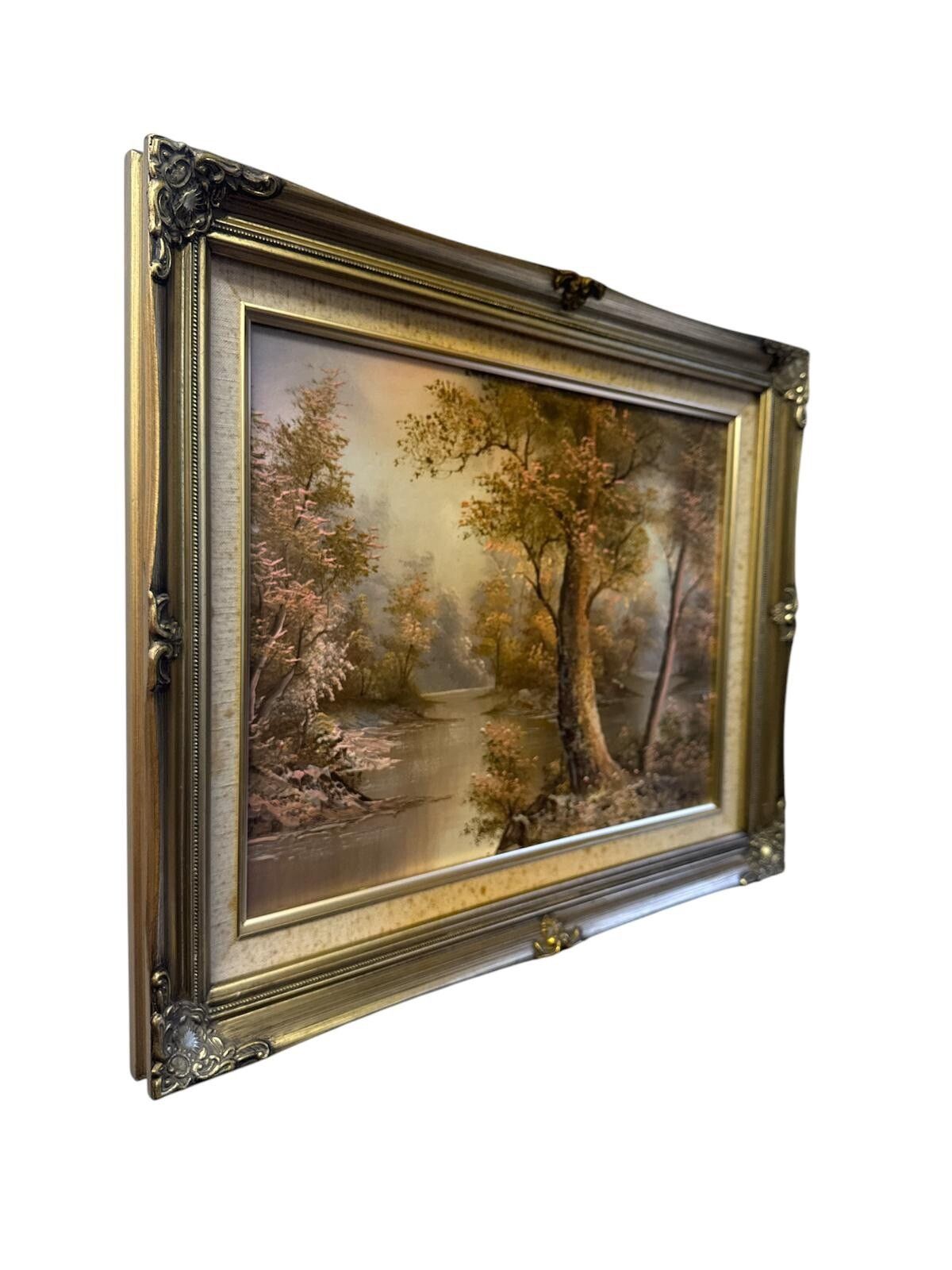 Irene Cafieri Original Large Oil Painting House In Woods, Signed By Artist photo furniture