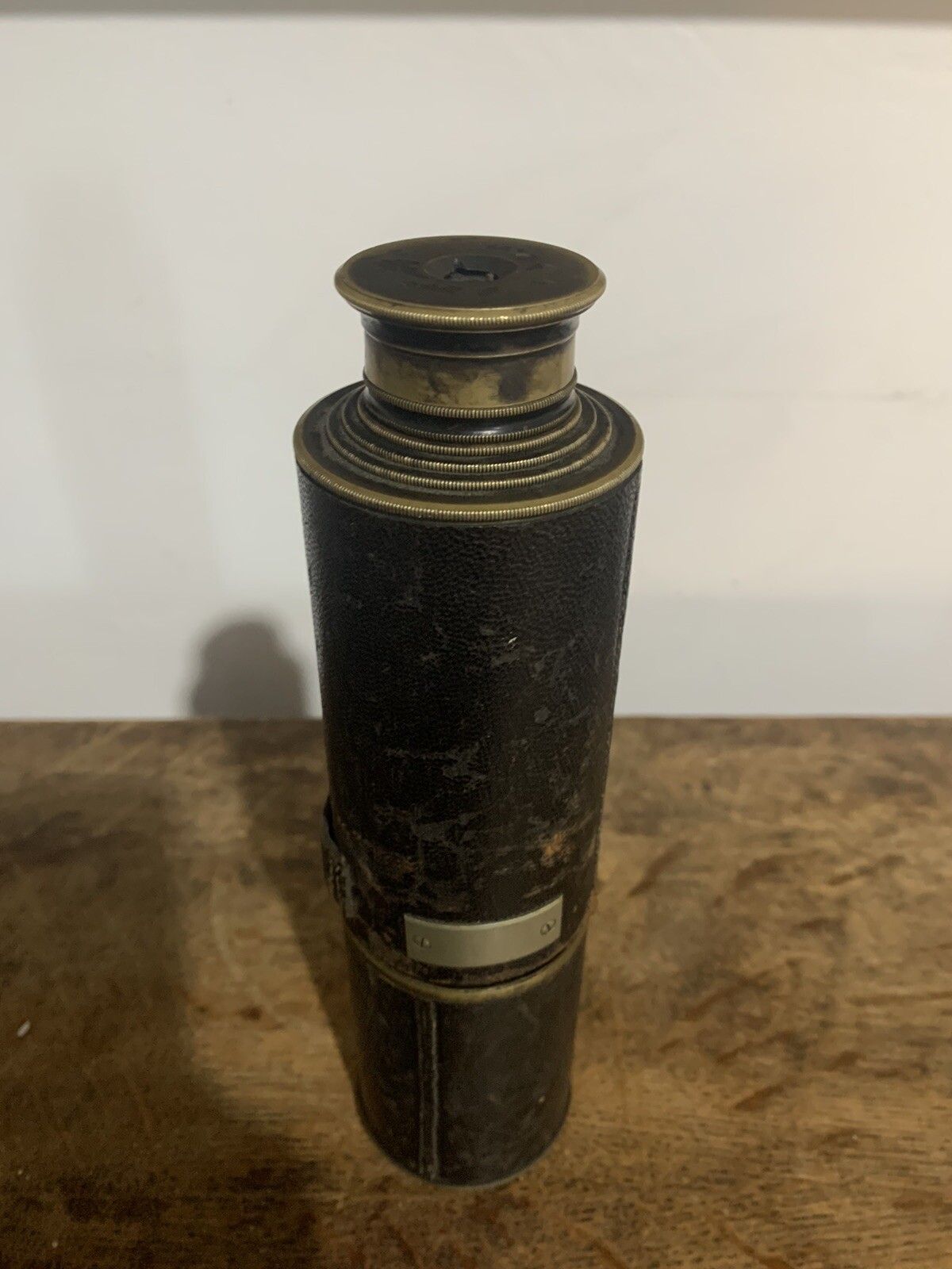 Antique Lennie Edinburgh Brass And Leather  Telescope photo vintage