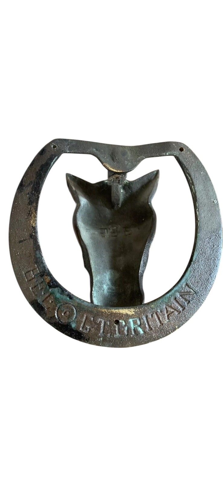 Antique Brass Bronze Large Horse Equeatrian Horse Shoe Door Knocker photo Home Fixtures