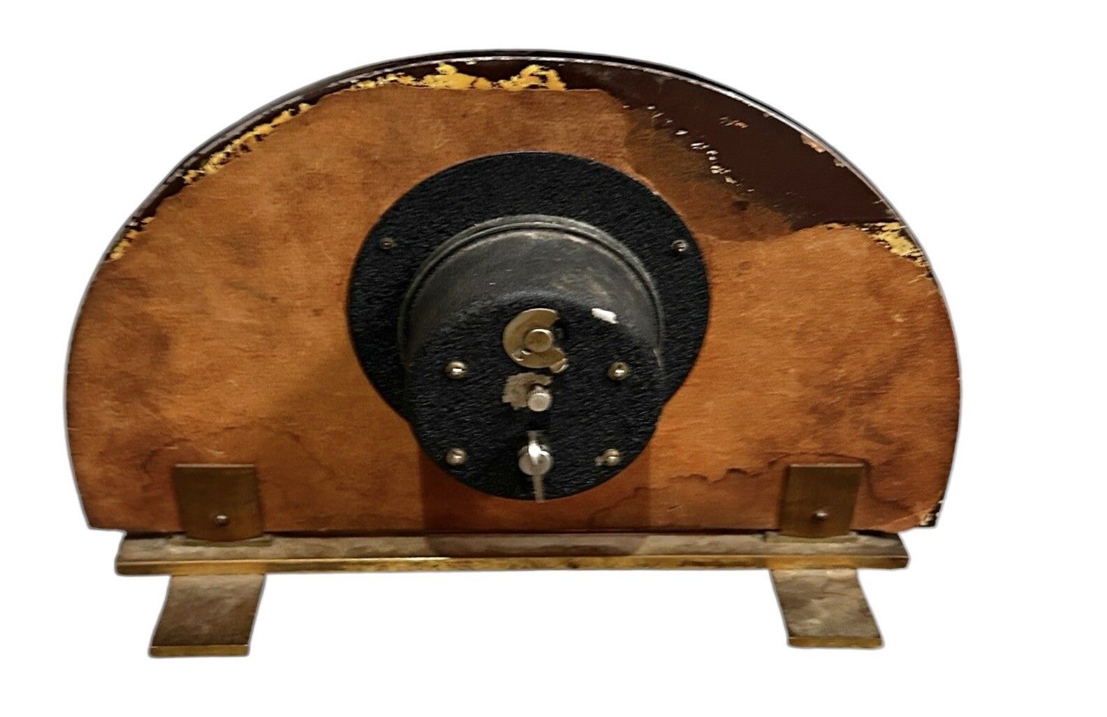 Outstanding Art Deco 1930’s Art Deco Peach Glass Mantle Clock Working Super photo furniture