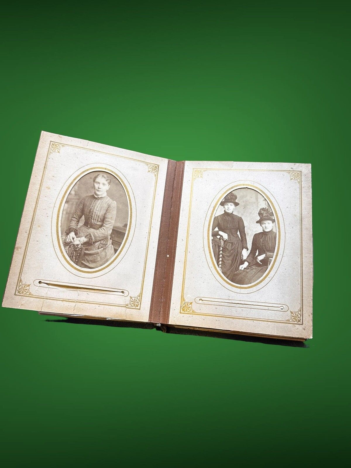 Antique Victorian Leather Photo Album With Original Photos photo buy