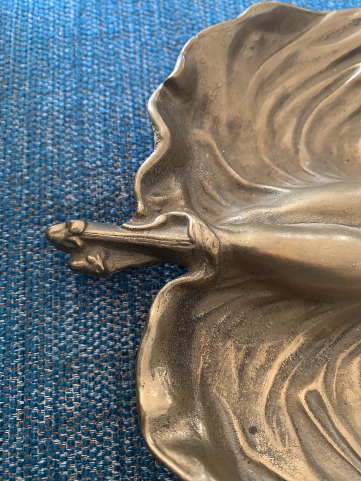 Art Nouveau Brass Bronze Tray Maiden Figure photo vinterior