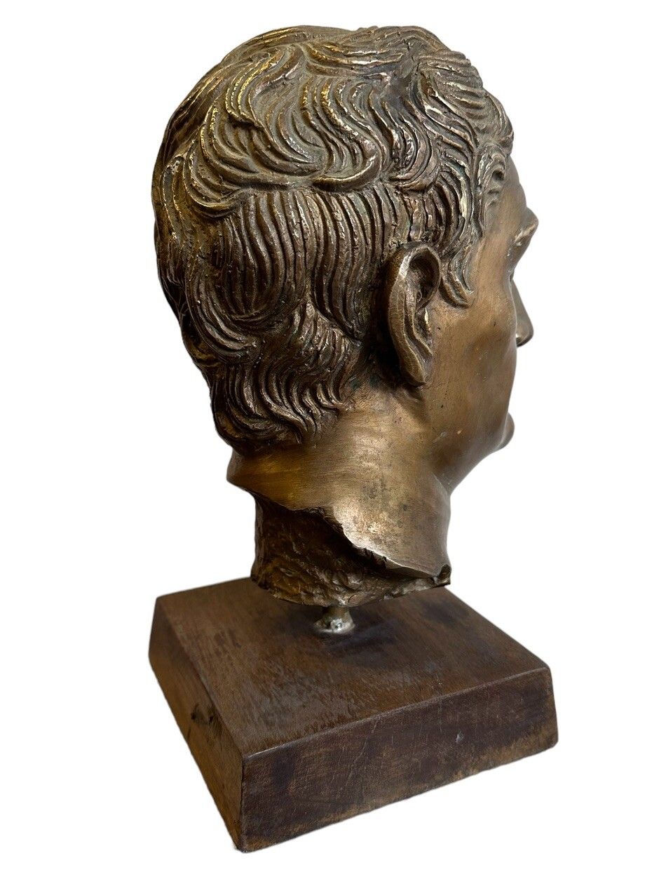 Antique Fine Detailed Bronze Head Bust photo for sale