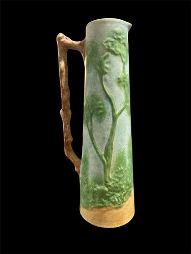 Radford England Art Deco Hand Painted Countryside Relief Tall Jug 11.25” Tall photo buy