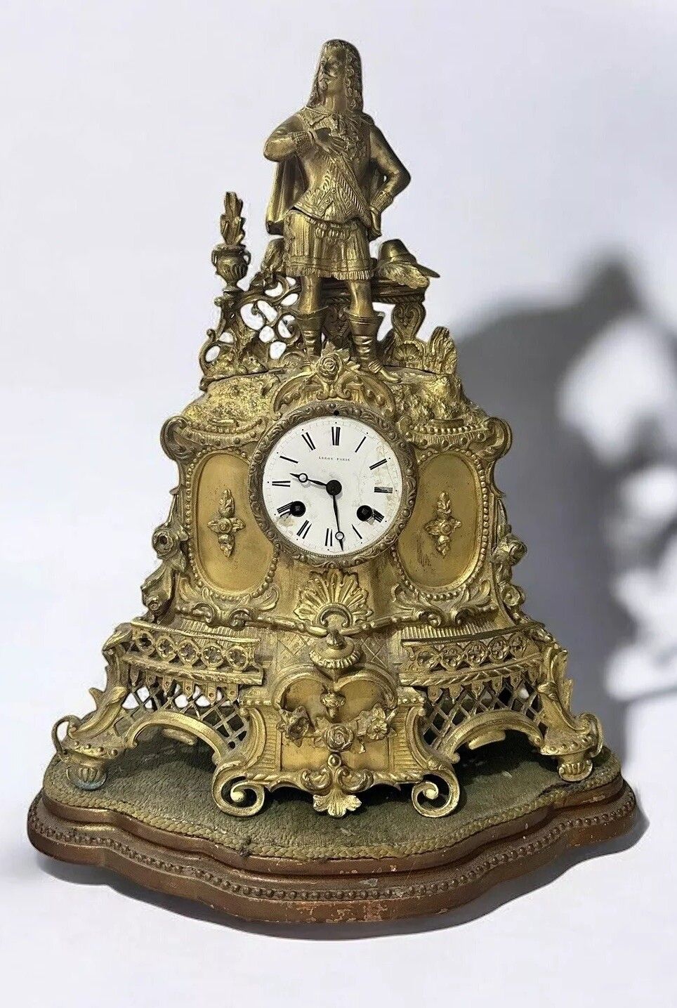 A 19th Century Gilt Cased Mantel Clock By Leroy & Fils Paris