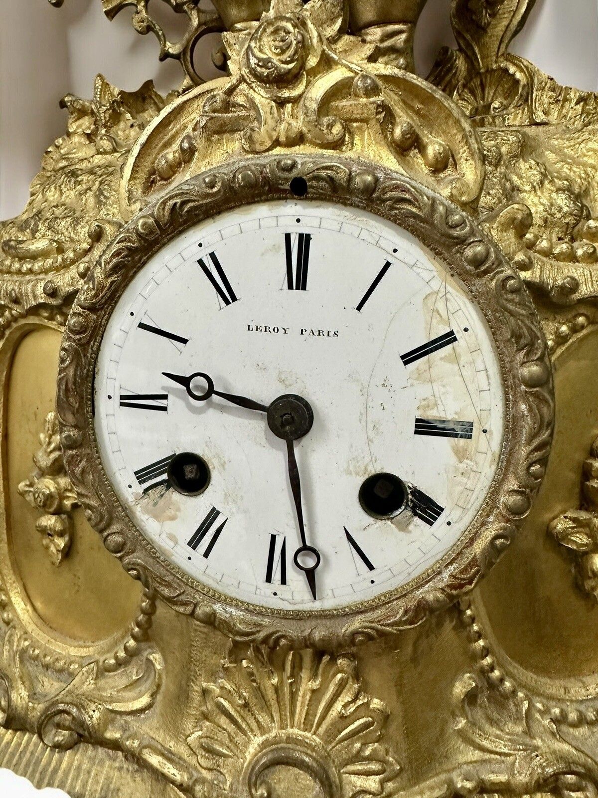 A 19th Century Gilt Cased Mantel Clock By Leroy & Fils Paris photo buy