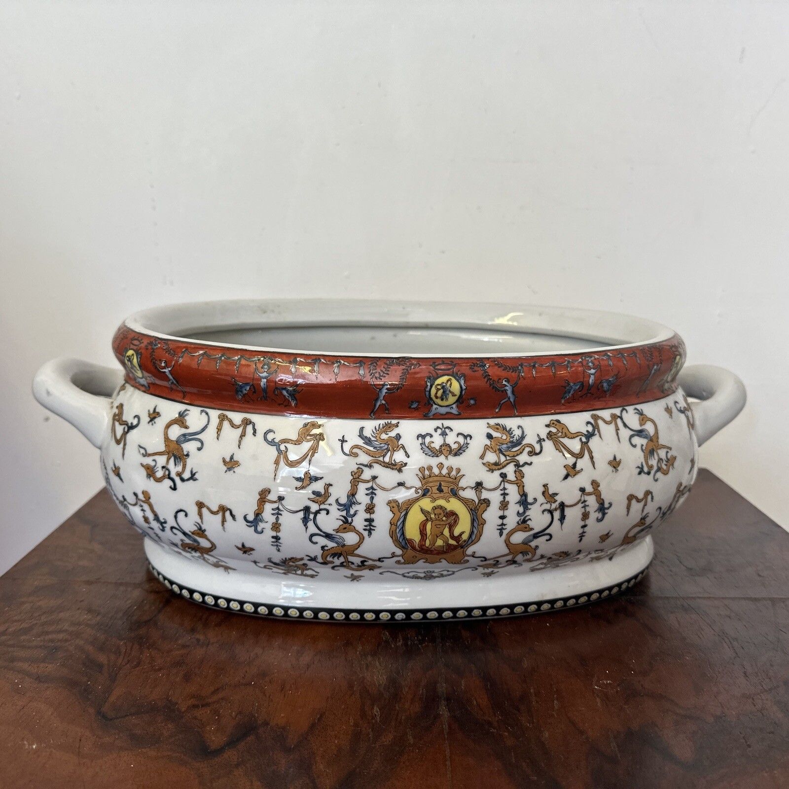 Chinese Toussi Court Badge Porcelain Plate Painted Art Pottery Large Centrepiece photo Home Decor