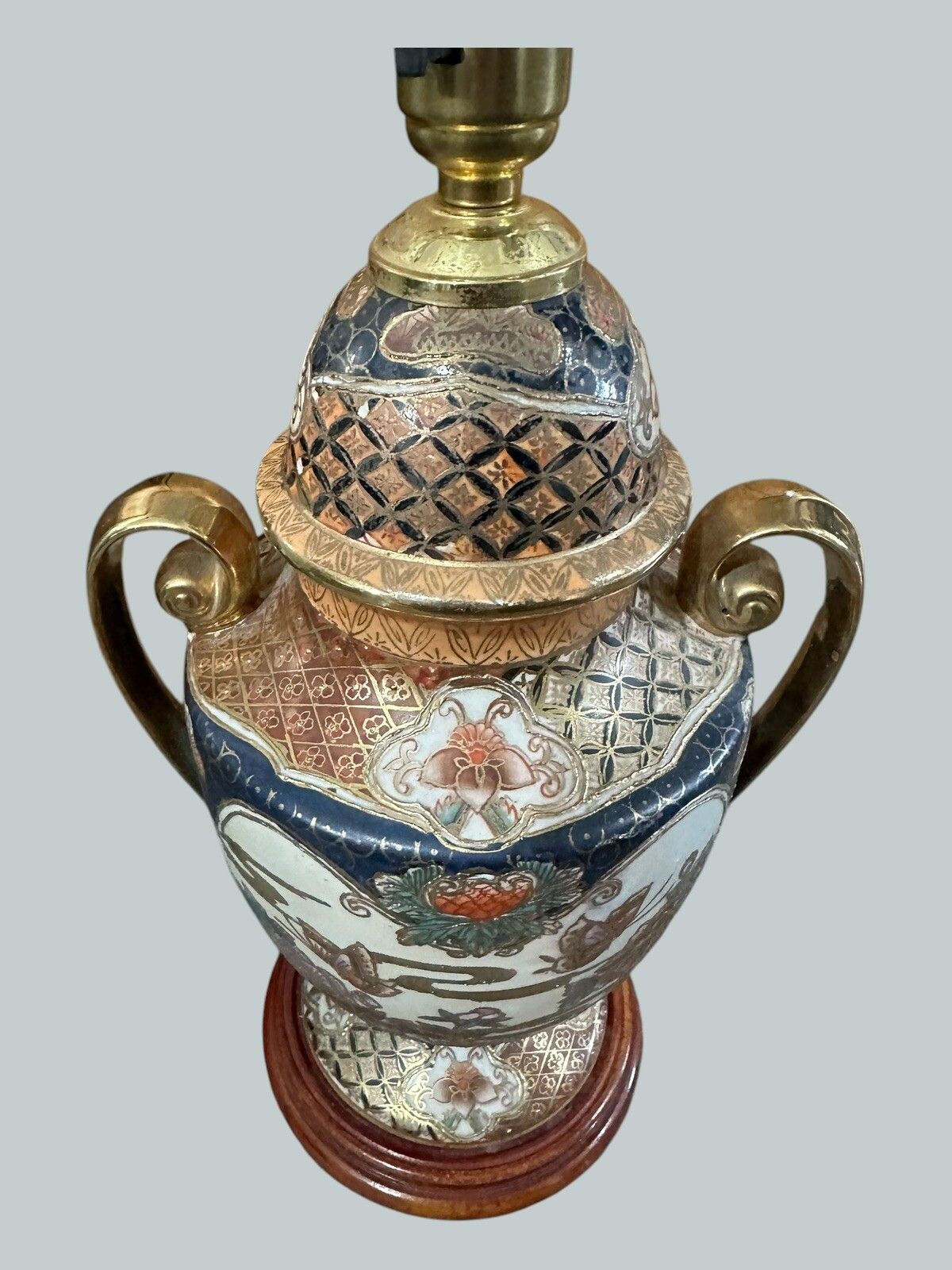 Gorgeous Oriental Ceramic Ginger Jar Urn Table Lamp Hand Painted 38cm photo for sale