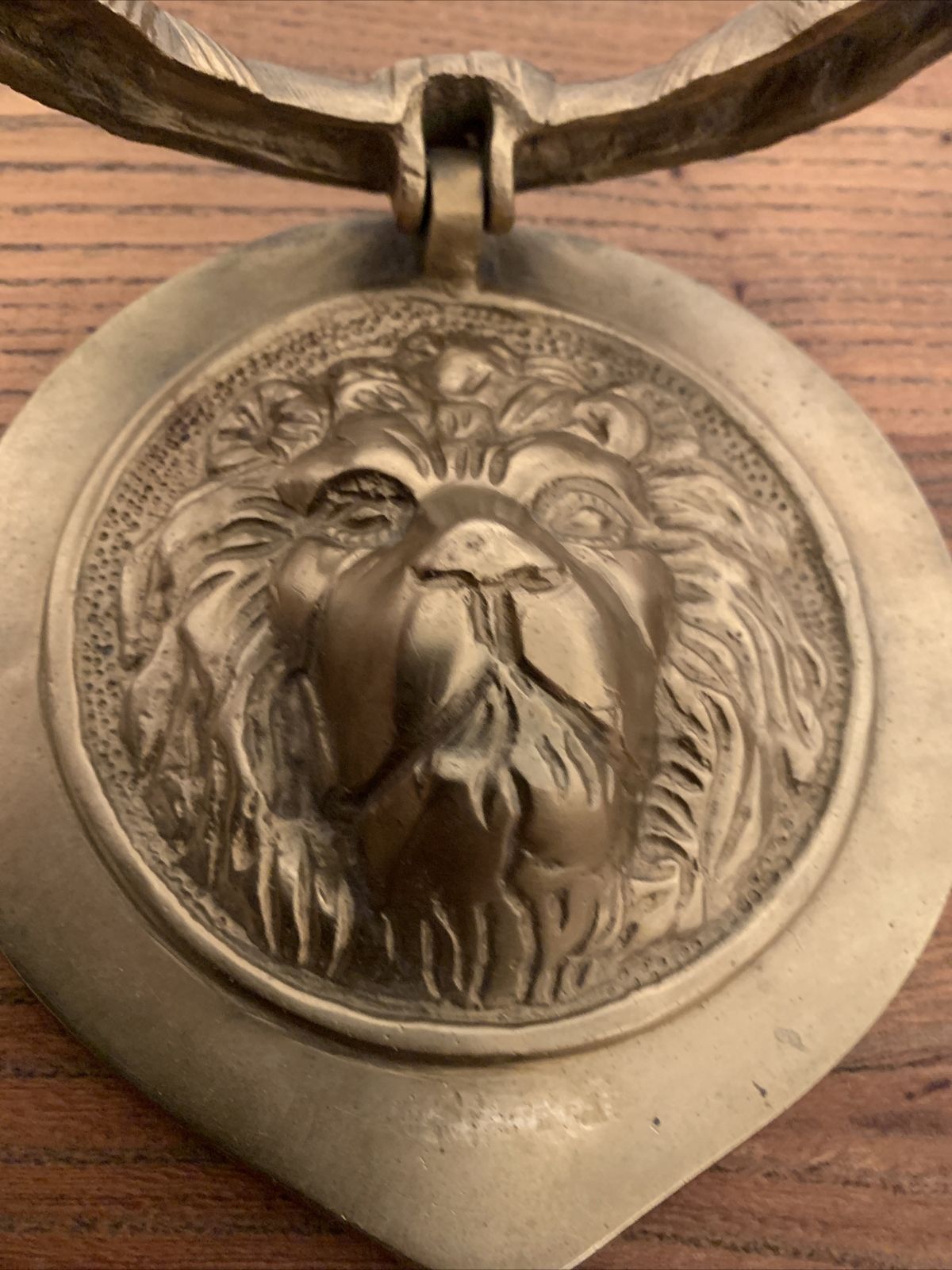 Antique Lion Head Large Beautiful Edwardian Solid Heavy Brass Front Door Knocker photo Home Fixtures