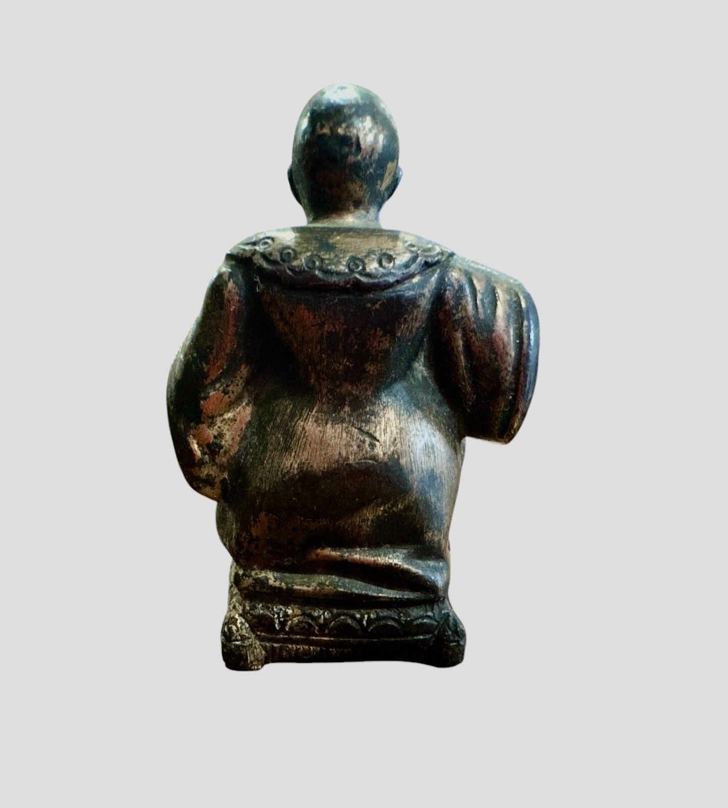 18th 19th Century Japan Japanese Bronze Sculpture Seated Man photo Art