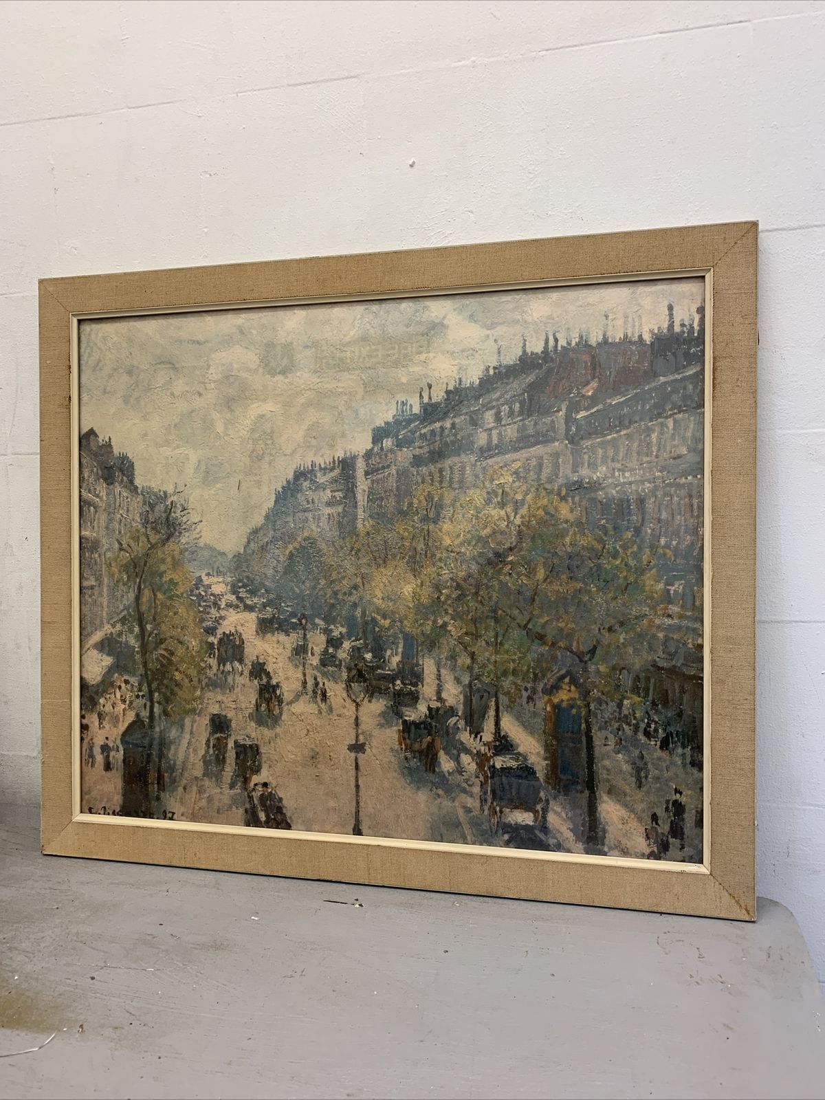 Mid Century Framed Art Print “Paris” By Camille Pissarro 62cm By 53cm photo for sale