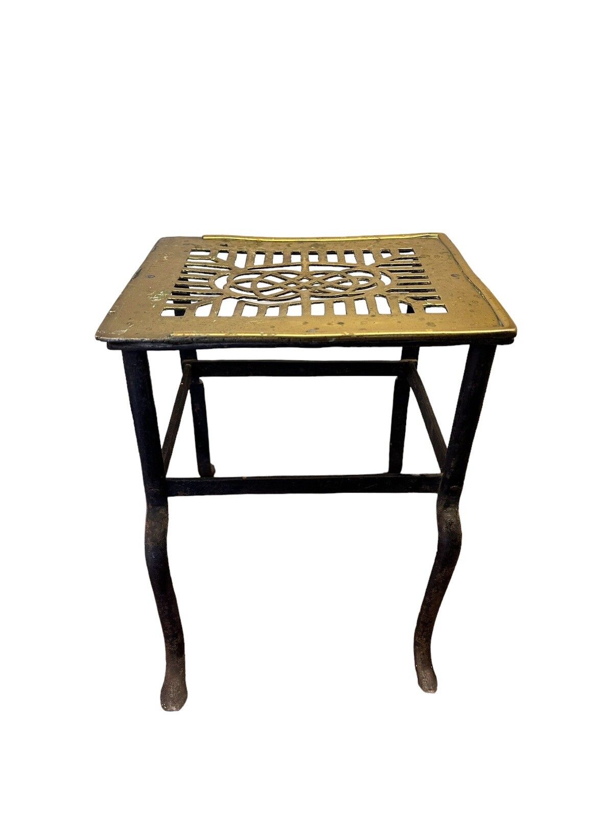 Mid 19th Century Antique English Victorian Brass Trivet Kettle Stand photo furniture