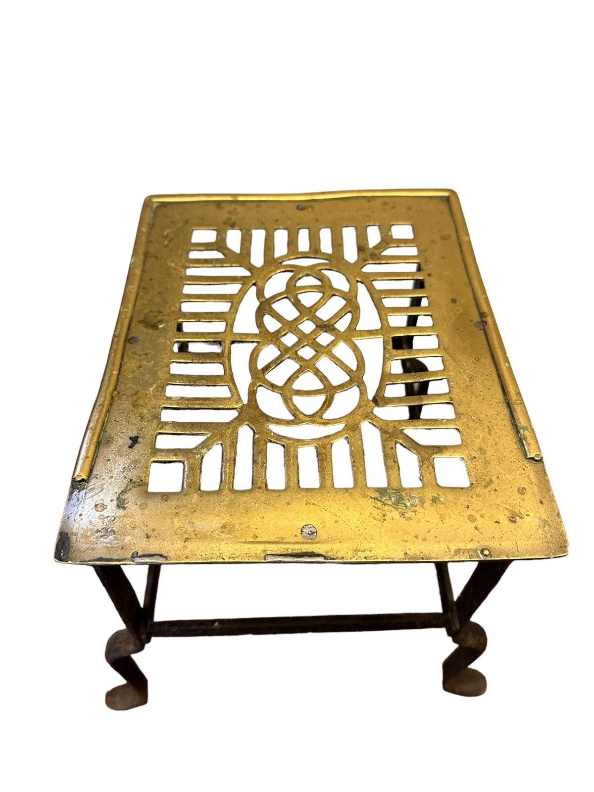 Mid 19th Century Antique English Victorian Brass Trivet Kettle Stand photo Home Decor