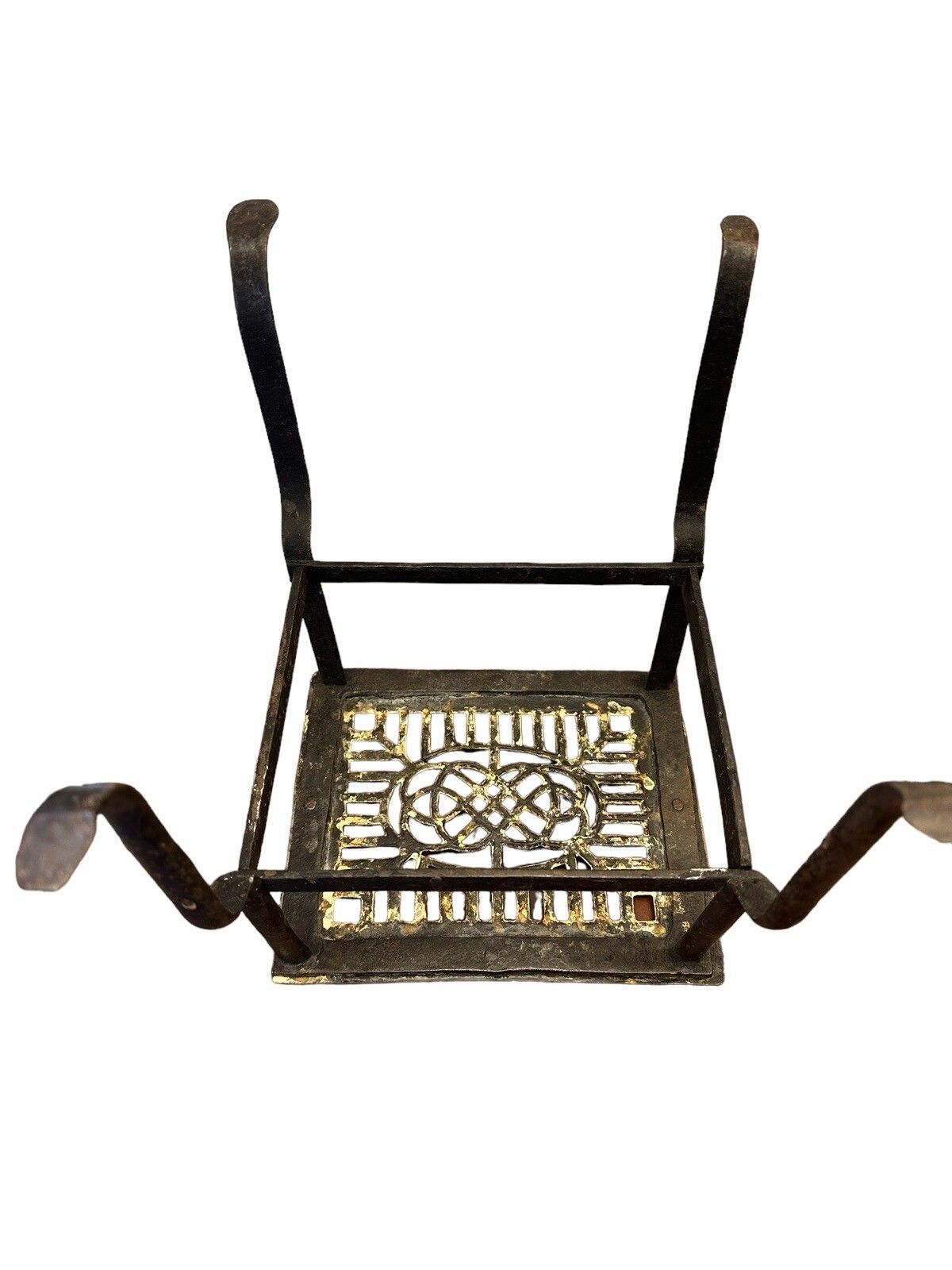 Mid 19th Century Antique English Victorian Brass Trivet Kettle Stand photo 75.0