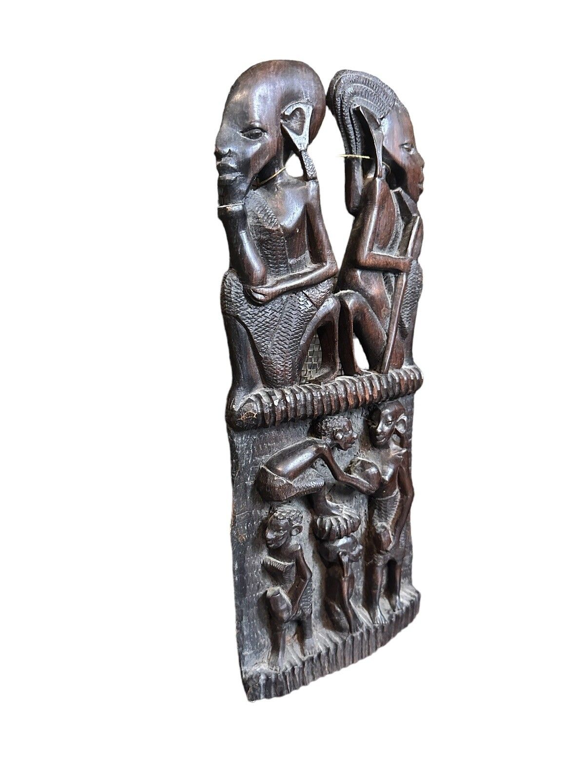 Antique Hand Carved Tree Of Life Wall Plaque 37cm Length photo furniture