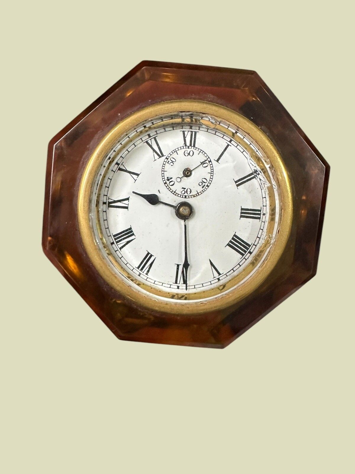 E.N. Welch 19th Century Victorian Art Glass Jewel Clock Paperweight With Case photo 120.0