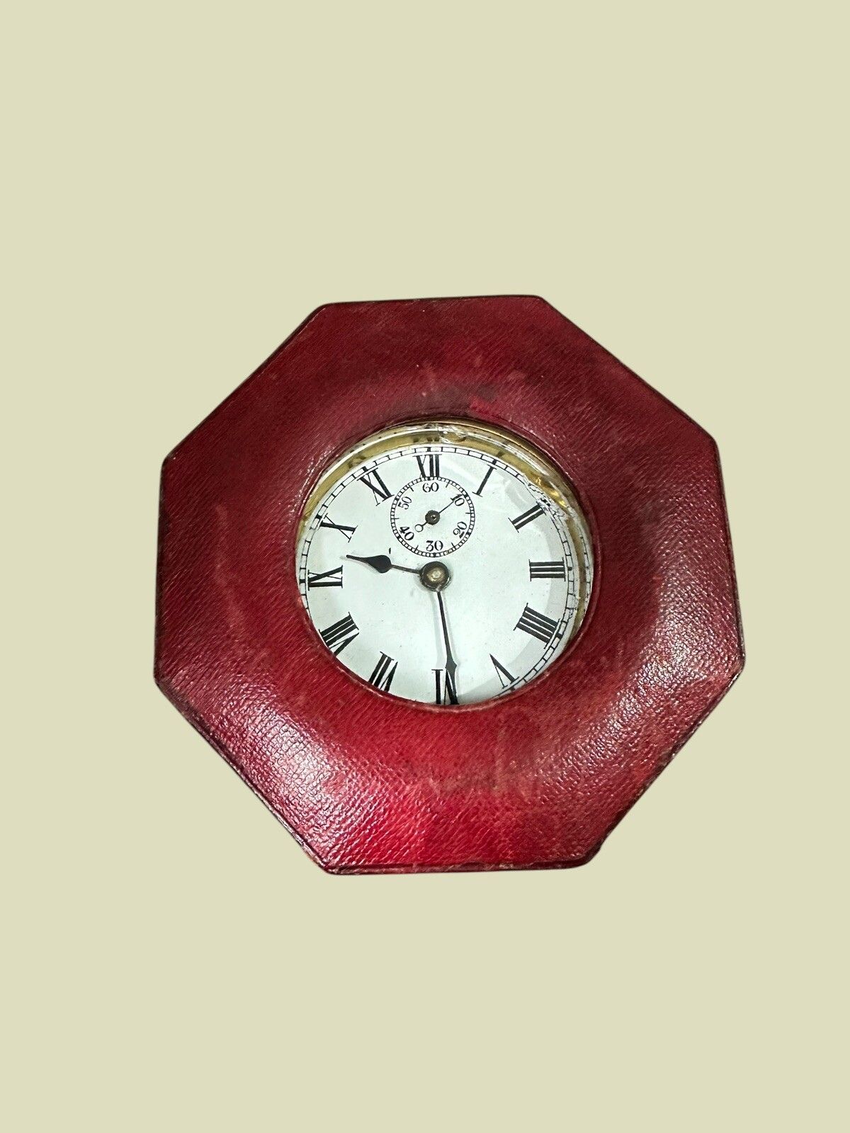 photo furniture E.N. Welch 19th Century Victorian Art Glass Jewel Clock Paperweight With Case