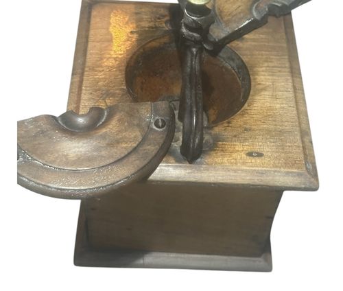 Allez Fred Antique Brass/Wood Hand Crank French Rustic Coffee Grinder/Mill photo 50.0