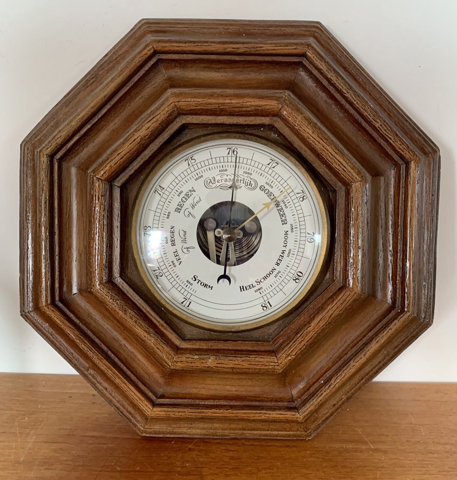 Antique Original Superb Quality German Veranderlik Barometer Oak Cased photo furniture