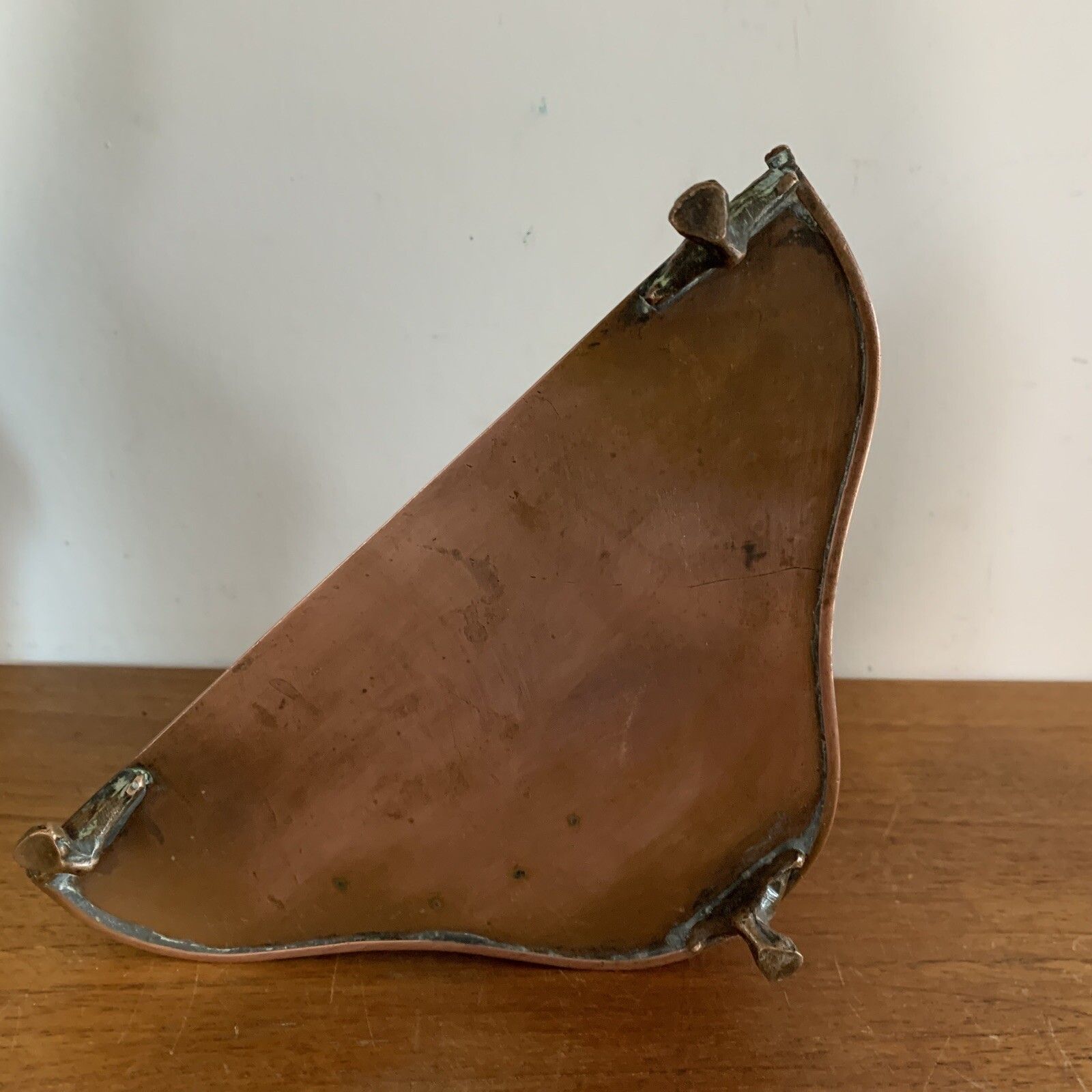 Stunning Copper Art Nouveau Inkwell Desk Stand Footed photo buy