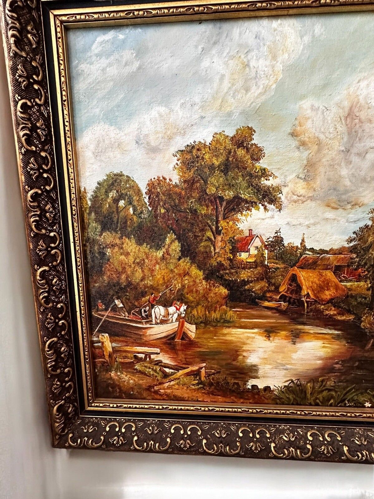 Original Oil On Canvas By Listed Artist R. Wignall After John Constable 60x49cm photo Art