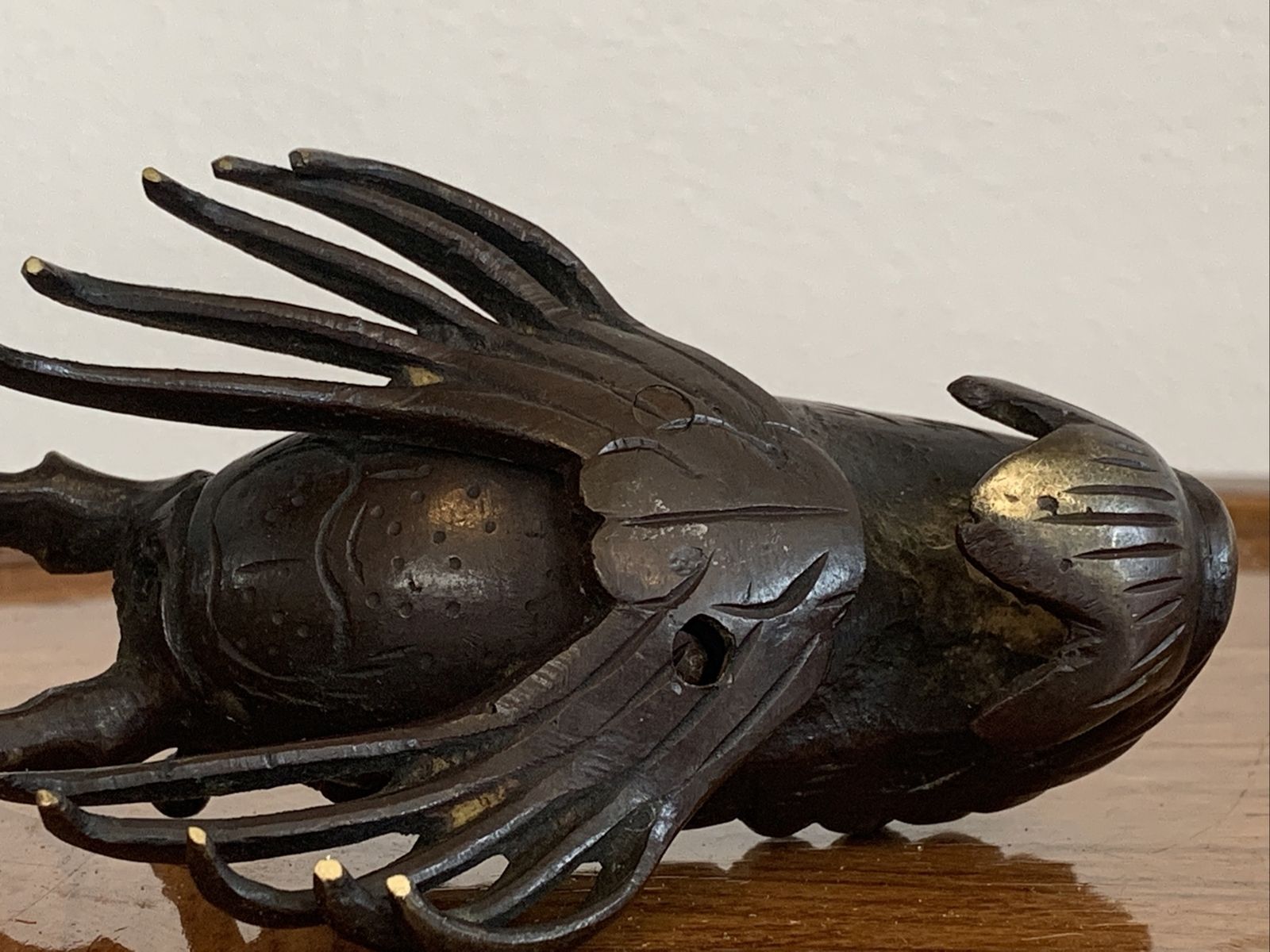 Fine Japanese Meiji Period Bronze Crayfish Lobster Prawn Figure photo 195.0