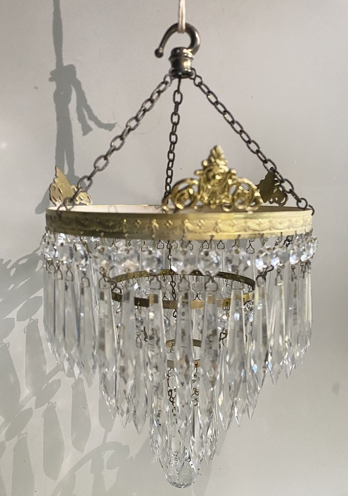 Gorgeous Pair Of Antique Icicle Drop Chandeliers photo vintage