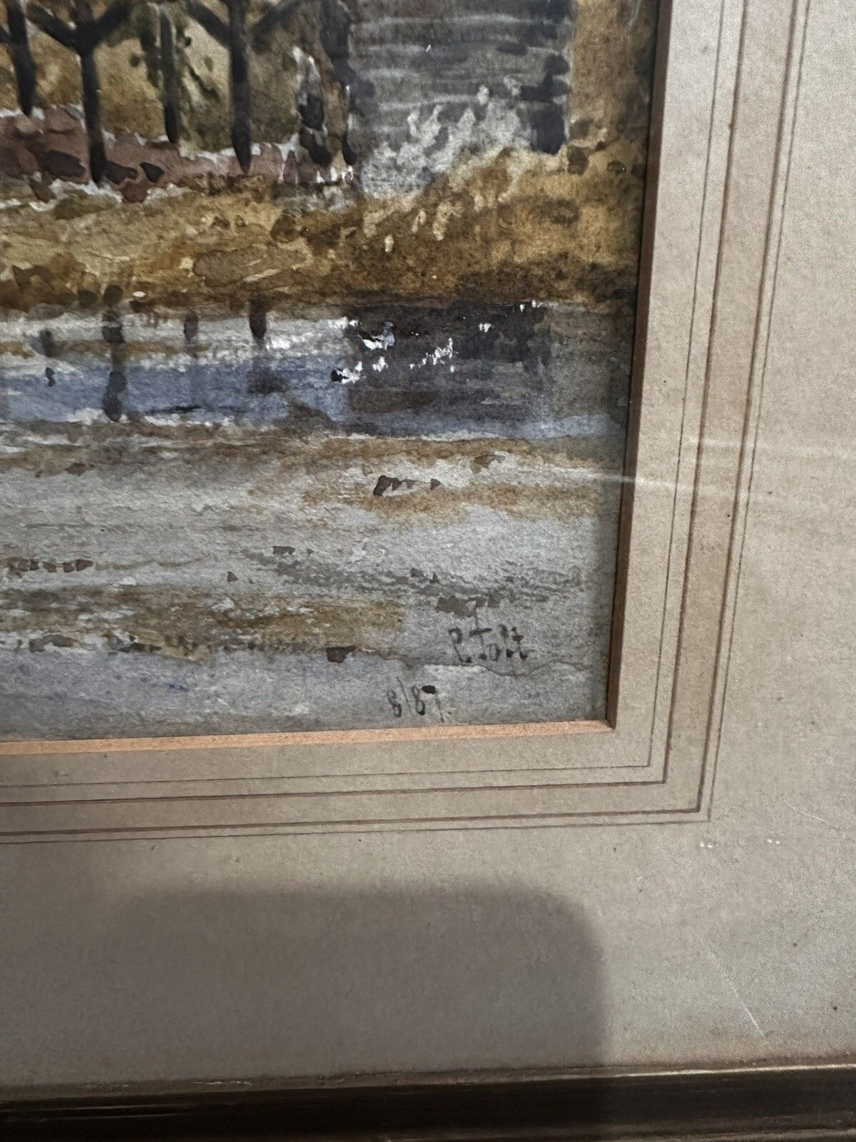 19th Century Framed English School Watercolour Of A Working Farm  Signed 55 X 43 photo Art