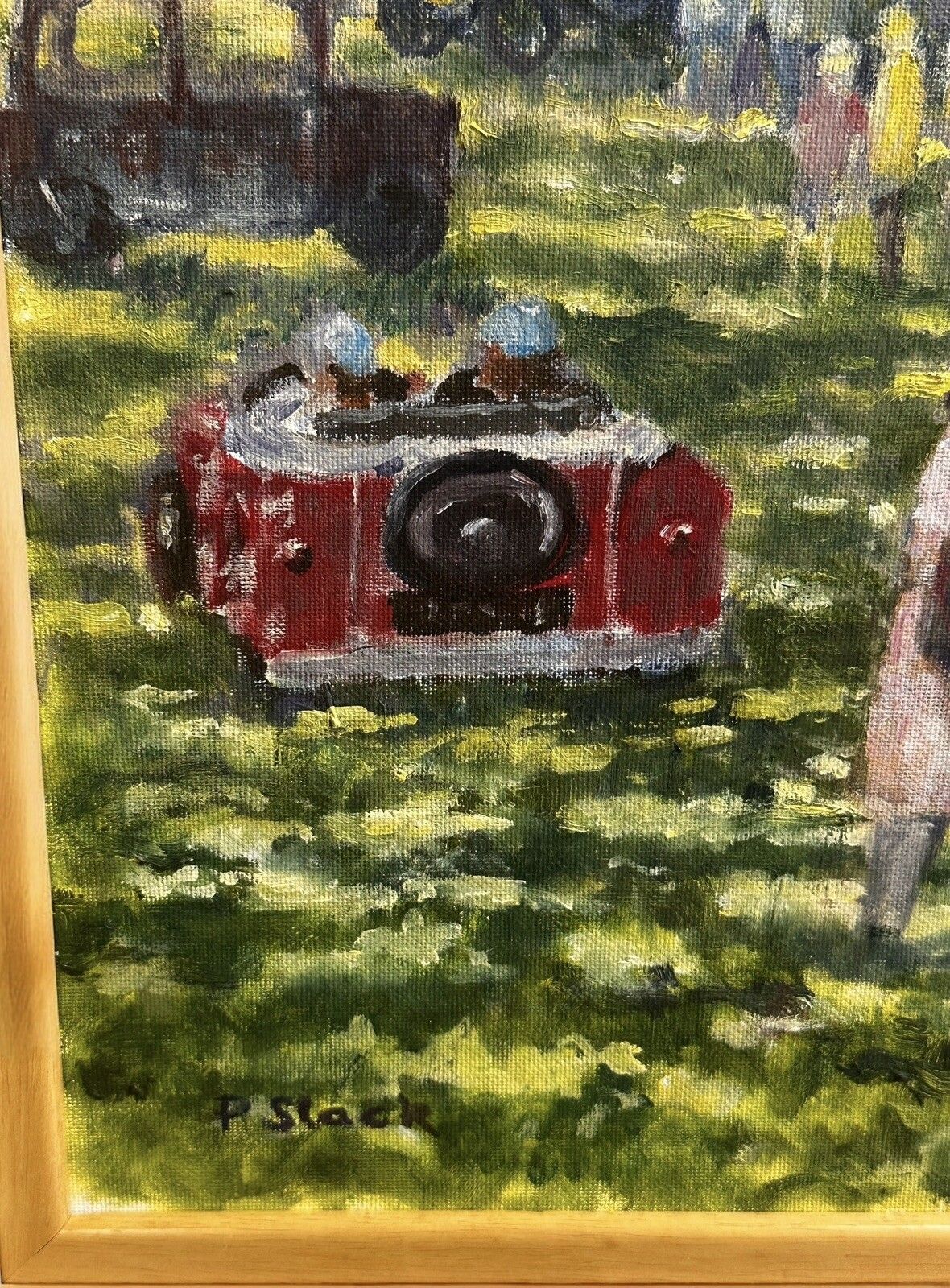 Large Vintage Oil Depicting A English Summer Festivals  Signed 87 X 62 Cm photo furniture