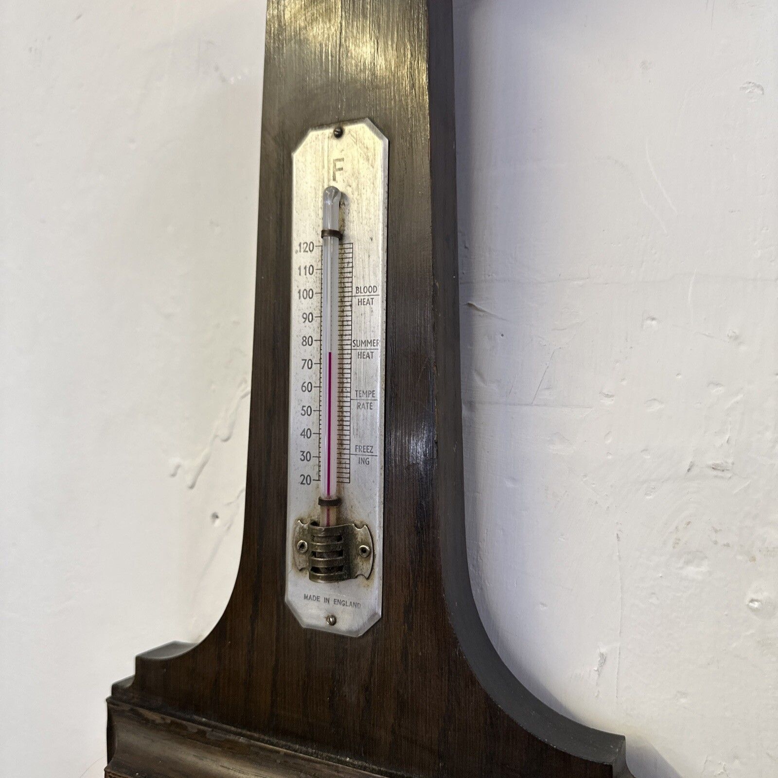 Superb Art Deco Oak Smiths England Weather Barometer photo buy