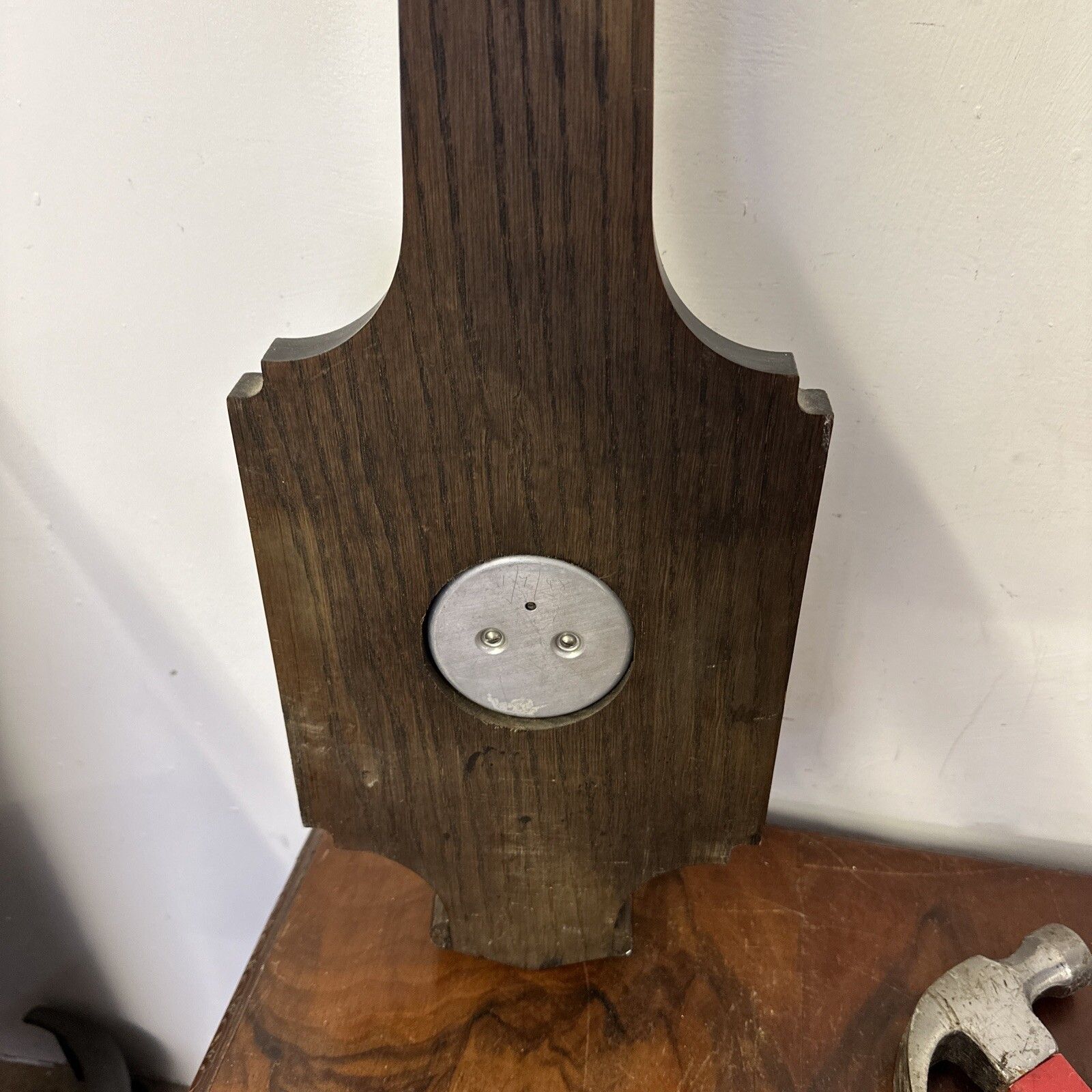 Superb Art Deco Oak Smiths England Weather Barometer photo vintage