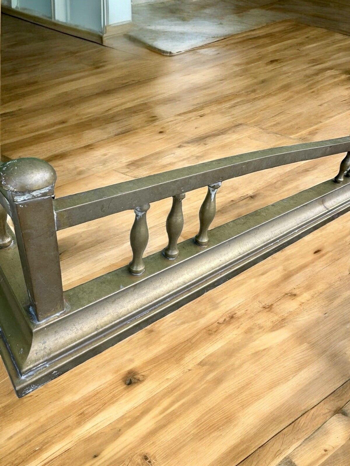 Antique Fireplace Brass Fire Fender  Surround  Country House Interior photo Home Fixtures