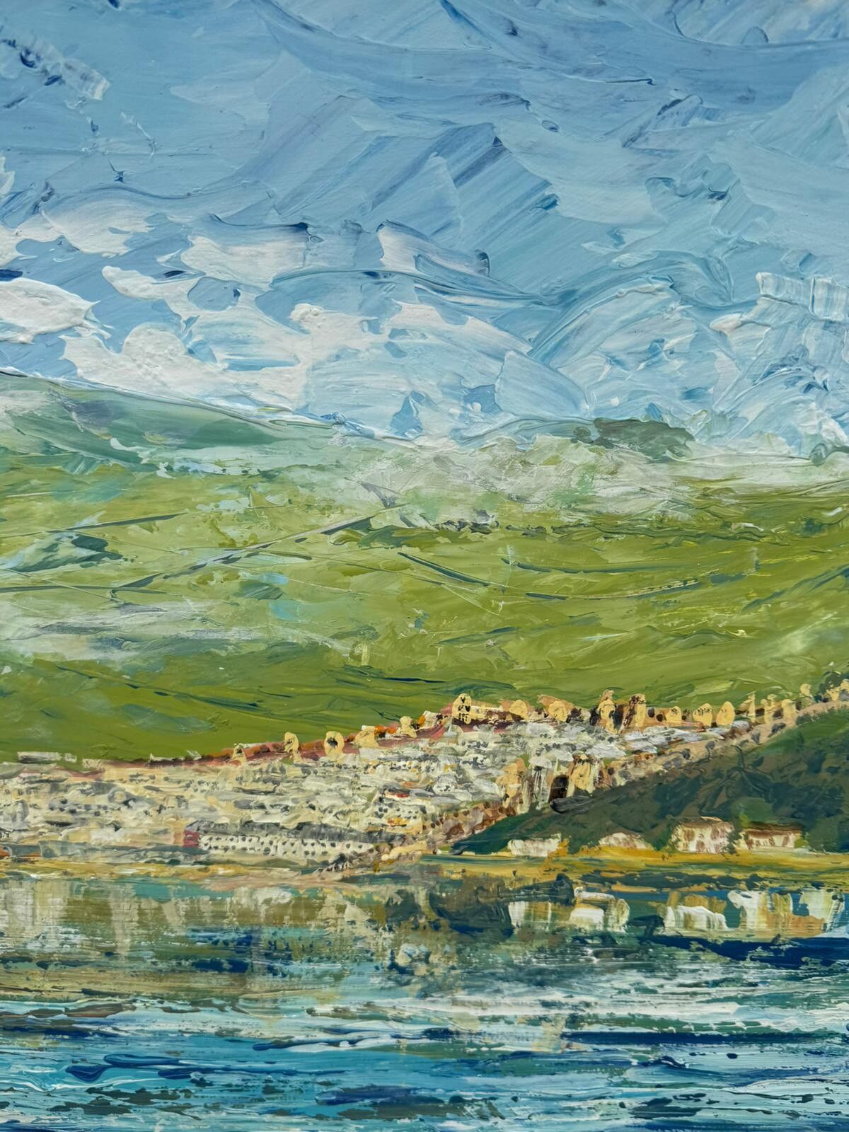 Peter Moore Listed Artist Oil Conwy Castle Coastal Landscape Huge 52.25” X 22” photo for sale
