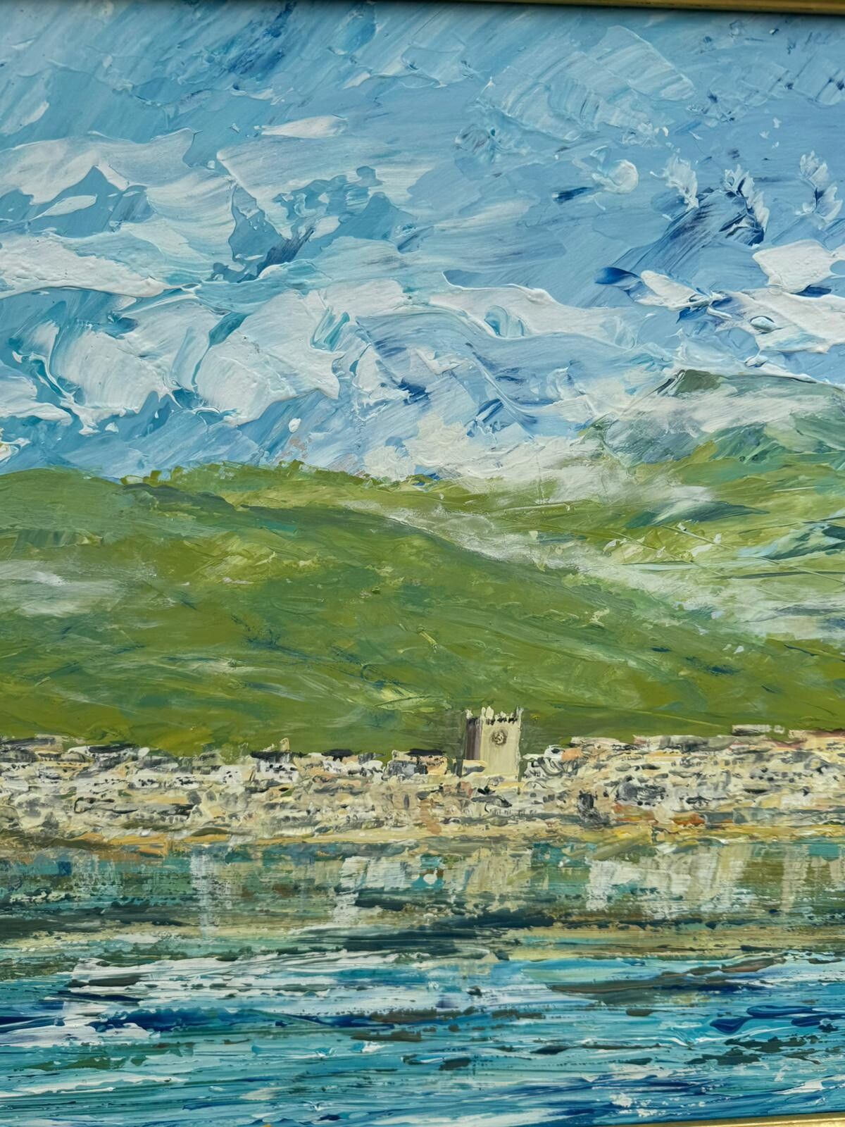 Peter Moore Listed Artist Oil Conwy Castle Coastal Landscape Huge 52.25” X 22” photo vinterior