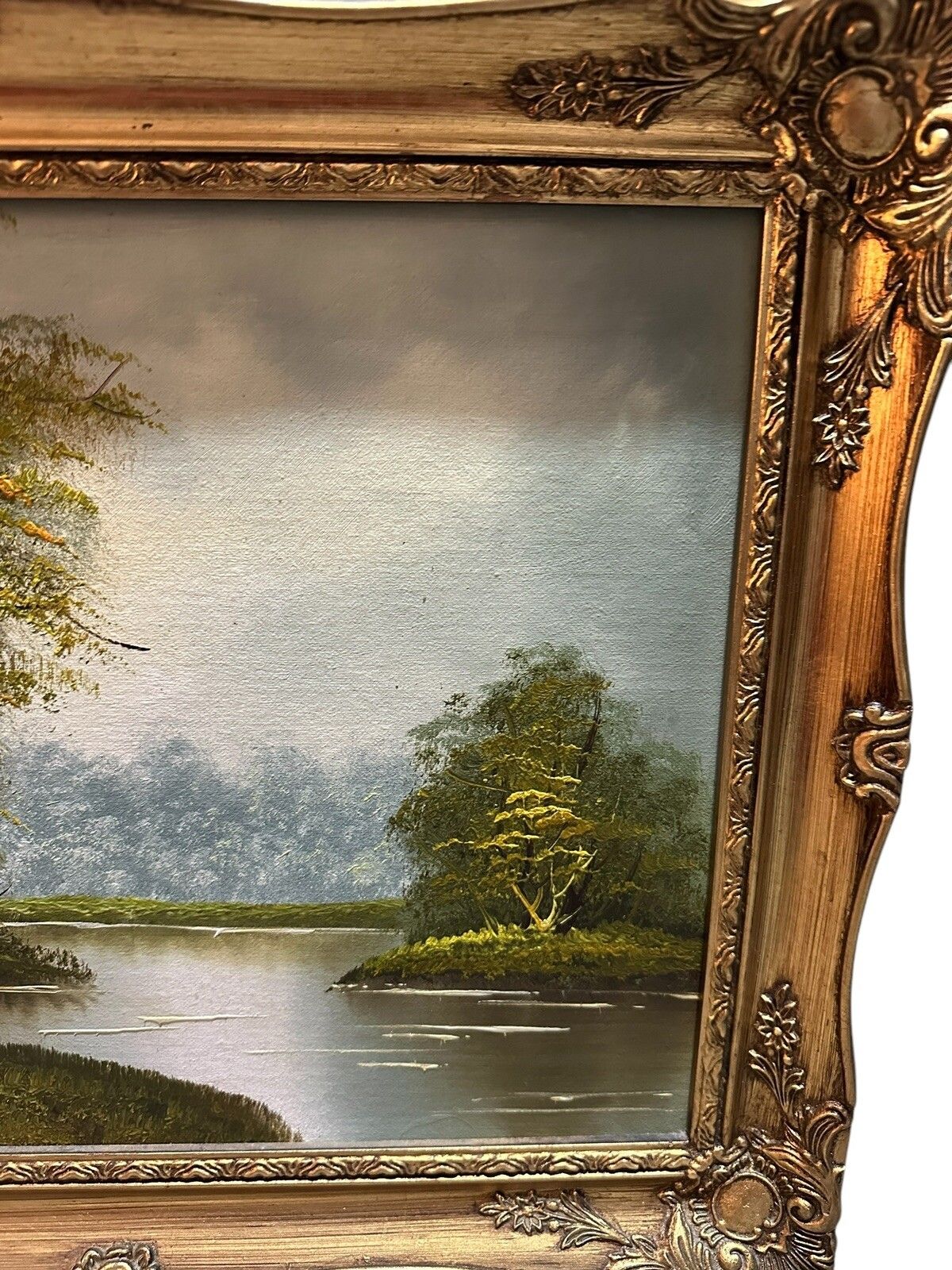 Mid Century Signed Oil Painting Landscape River Scene 50cm By 40cm photo Art