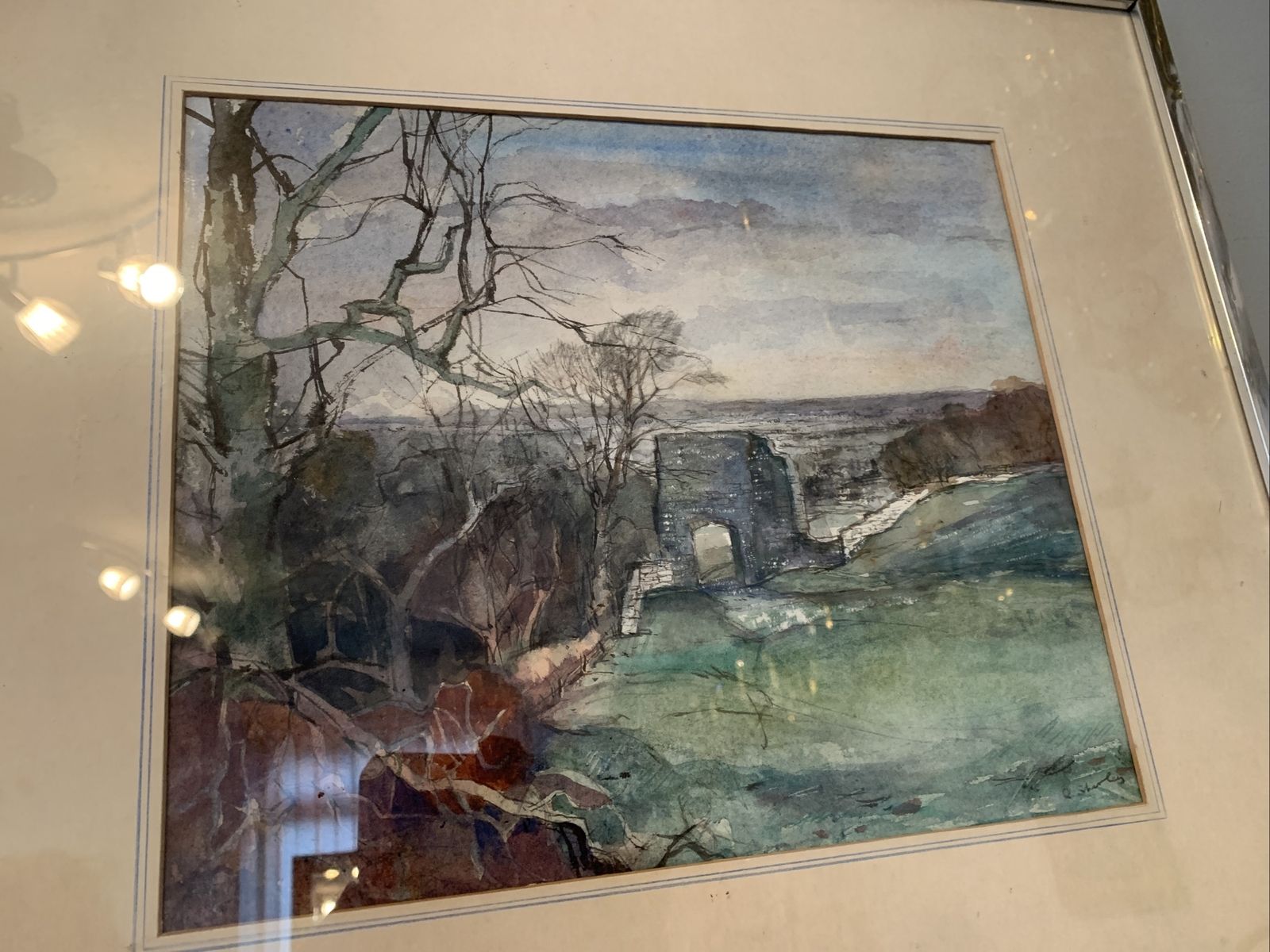 Watercolour Signed By Artist John Of Gaunts Gate Scene 47cm By 43cm photo furniture